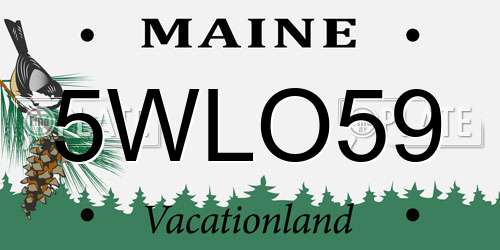 5WLO59 Maine License Plate
