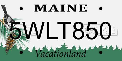 5WLT850 Maine License Plate