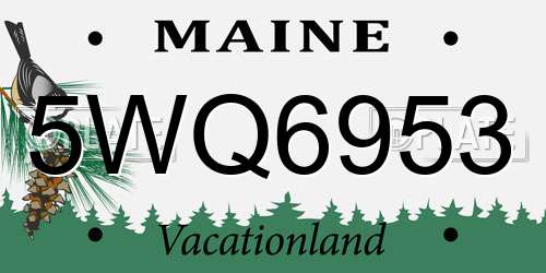 5WQ6953 Maine License Plate