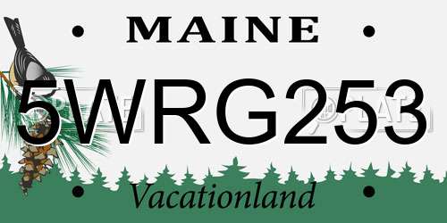 5WRG253 Maine License Plate