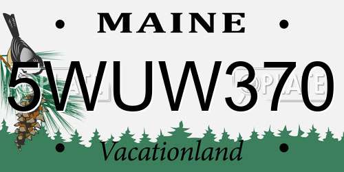 5WUW370 Maine License Plate