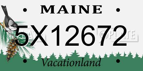 5X12672 Maine License Plate