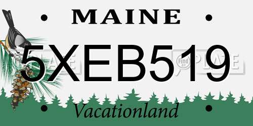 5XEB519 Maine License Plate