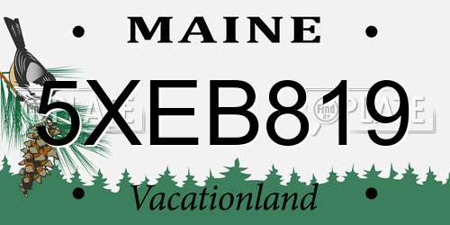 5XEB819 Maine License Plate