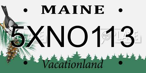 5XNO113 Maine License Plate