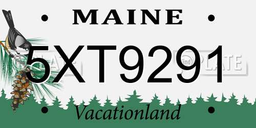 5XT9291 Maine License Plate