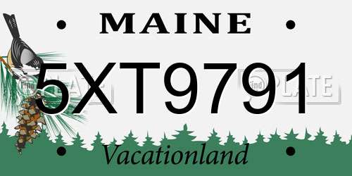 5XT9791 Maine License Plate