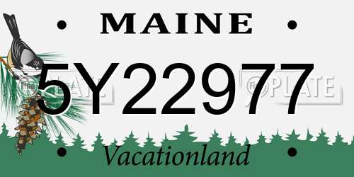 5Y22977 Maine License Plate