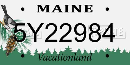 5Y22984 Maine License Plate