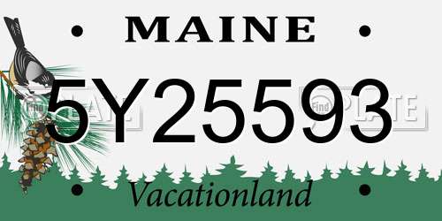 5Y25593 Maine License Plate