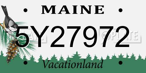 5Y27972 Maine License Plate