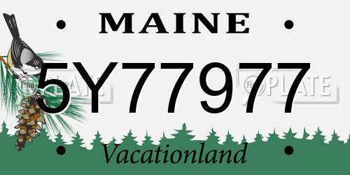 5Y77977 Maine License Plate