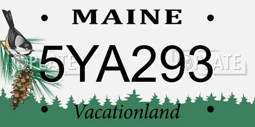5YA293 Maine License Plate