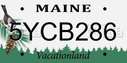 5YCB286 Maine License Plate