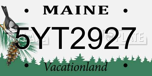 5YT2927 Maine License Plate
