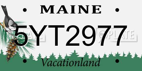5YT2977 Maine License Plate