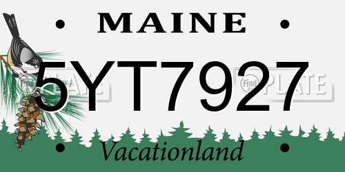 5YT7927 Maine License Plate