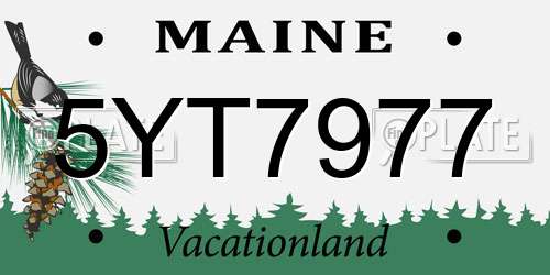 5YT7977 Maine License Plate