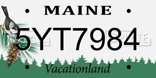 5YT7984 Maine License Plate