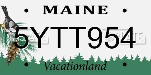 5YTT954 Maine License Plate