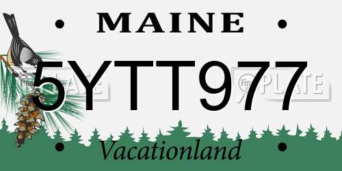 5YTT977 Maine License Plate