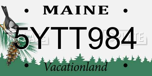 5YTT984 Maine License Plate