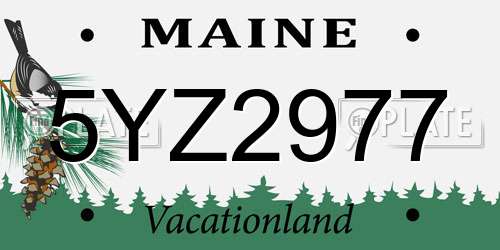 5YZ2977 Maine License Plate