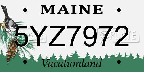 5YZ7972 Maine License Plate