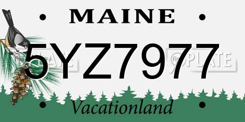 5YZ7977 Maine License Plate