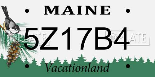 5Z17B4 Maine License Plate