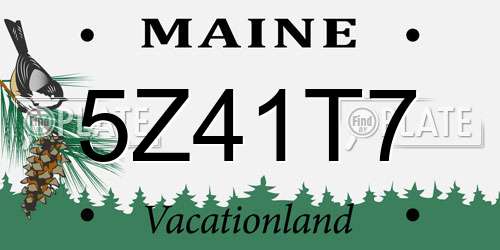 5Z41T7 Maine License Plate