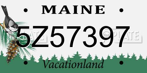 5Z57397 Maine License Plate