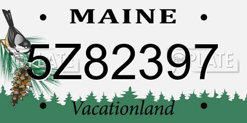 5Z82397 Maine License Plate