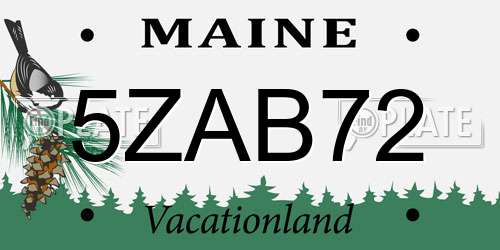 5ZAB72 Maine License Plate