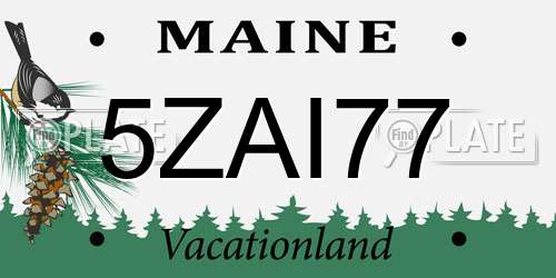 5ZAI77 Maine License Plate
