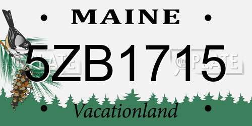 5ZB1715 Maine License Plate