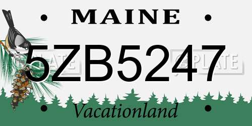 5ZB5247 Maine License Plate