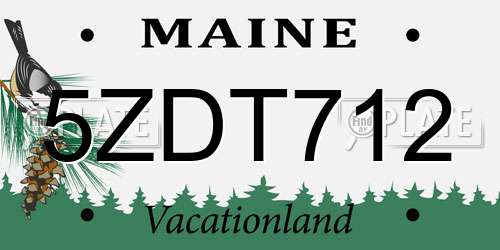 5ZDT712 Maine License Plate