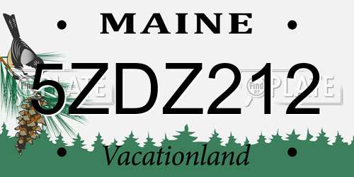 5ZDZ212 Maine License Plate