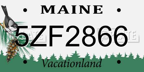 5ZF2866 Maine License Plate