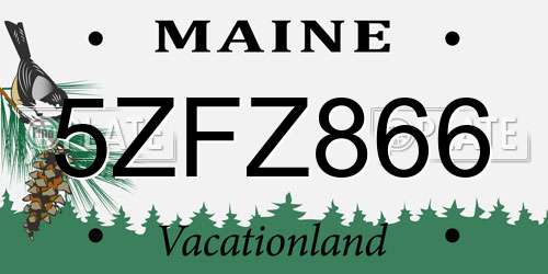 5ZFZ866 Maine License Plate