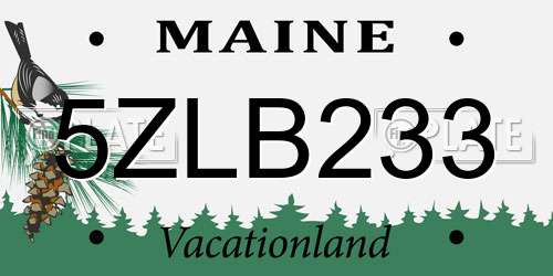 5ZLB233 Maine License Plate