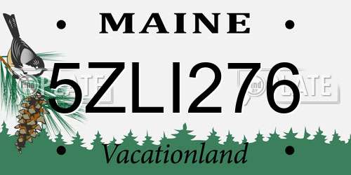 5ZLI276 Maine License Plate