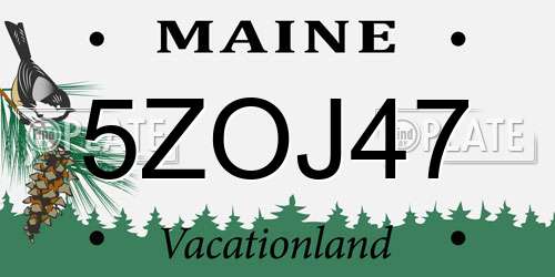 5ZOJ47 Maine License Plate