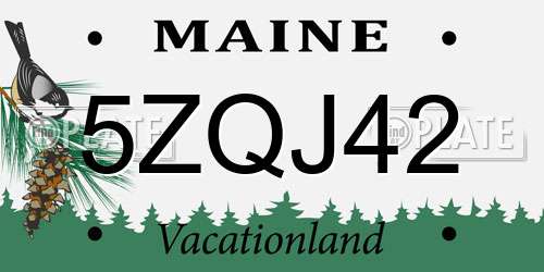 5ZQJ42 Maine License Plate