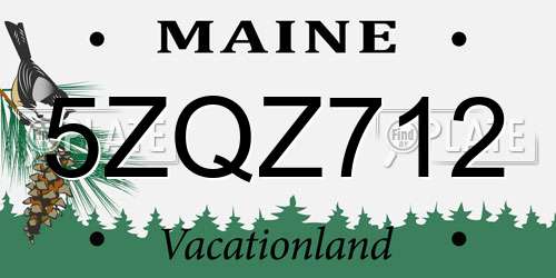 5ZQZ712 Maine License Plate