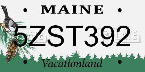5ZST392 Maine License Plate