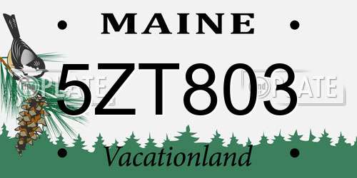 5ZT803 Maine License Plate