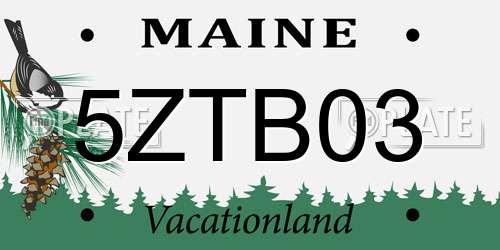 5ZTB03 Maine License Plate