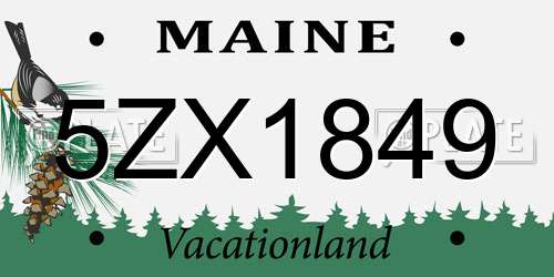 5ZX1849 Maine License Plate